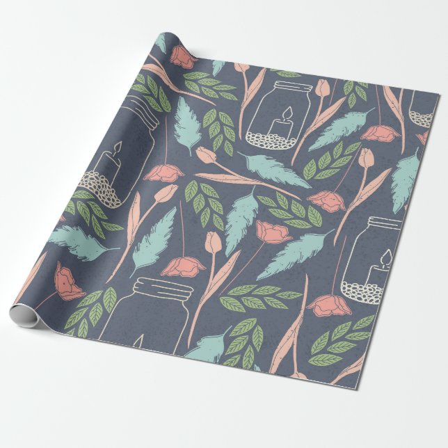 Cadeau Papier d'enrobage à ressort brillant rustique (Déroulé)