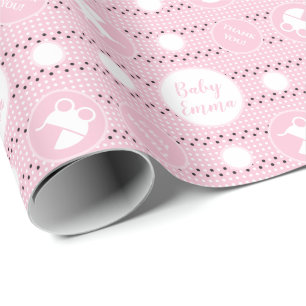 Cadeau Papier d'enrobage baby shower avec poussette pour
