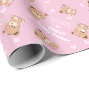 Cadeau Papier d'enrobage baby shower avec poussette pour
