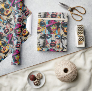 Cadeau Papier d'enrobage d'art pop gras et chic