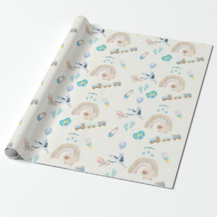 Cadeau Papier d'enrobage de baby shower   Baby Boys