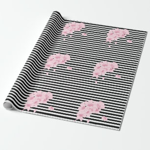 Cadeau Papier d'enrobage de bande de fleurs