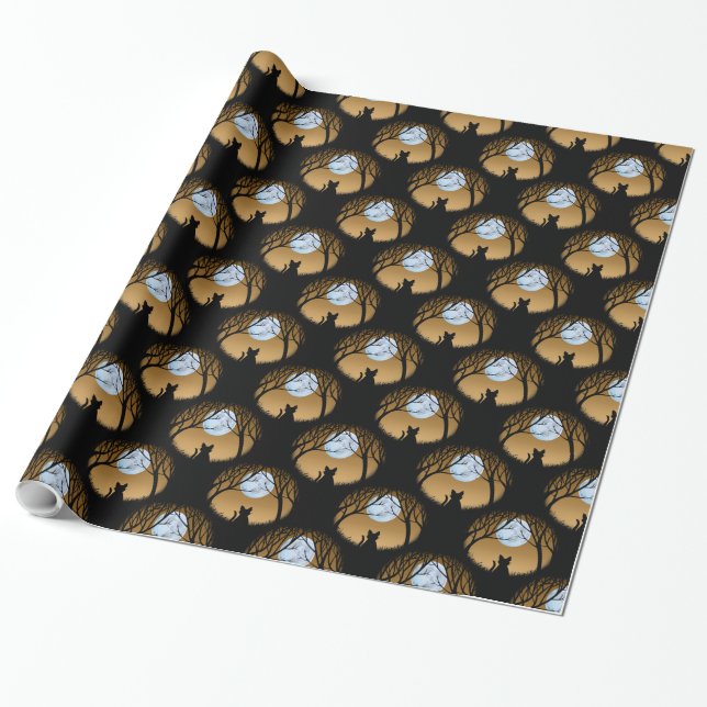 Cadeau Papier d'enrobage de chats gras Cute Papier de Noë (Déroulé)