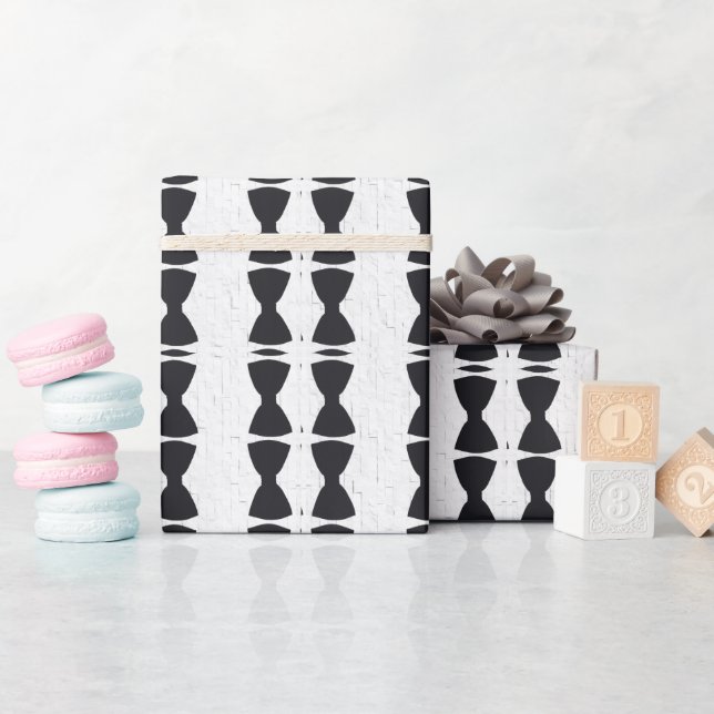 Cadeau Papier d'enrobage de Cravate noir vertical3 (Baby Shower)