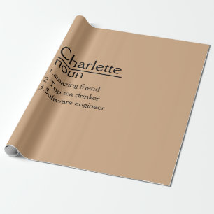 Cadeau Papier d'enrobage de définition de nom personnalis