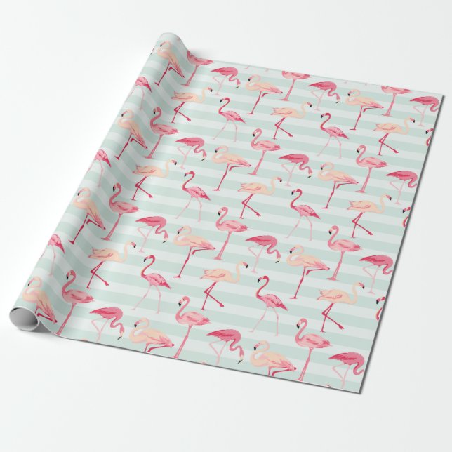 Cadeau Papier d'enrobage de Flamant rose (Déroulé)