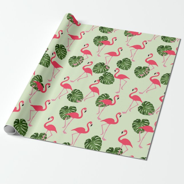 Cadeau Papier d'enrobage de Flamant rose (Déroulé)