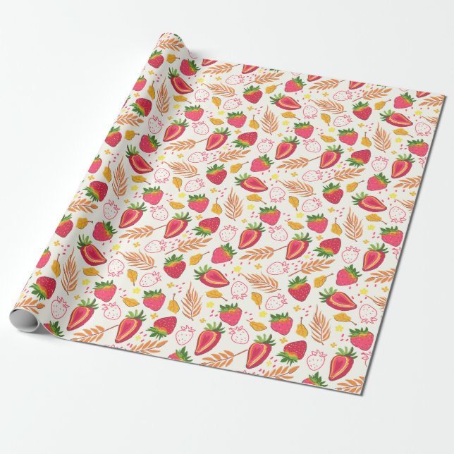 Cadeau Papier d'enrobage de fraises mûres (Déroulé)