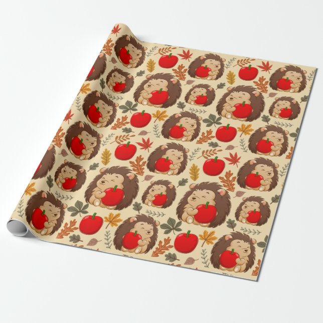 Cadeau Papier d'enrobage de hérissons (Déroulé)