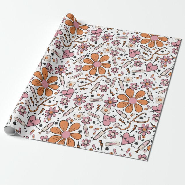 Cadeau Papier d'enrobage de la partie de l'infirmière Soi (Déroulé)