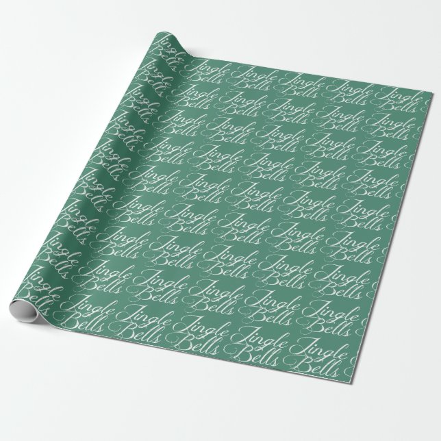 Cadeau Papier d'enrobage de texte blanc turquoise Jingle  (Déroulé)