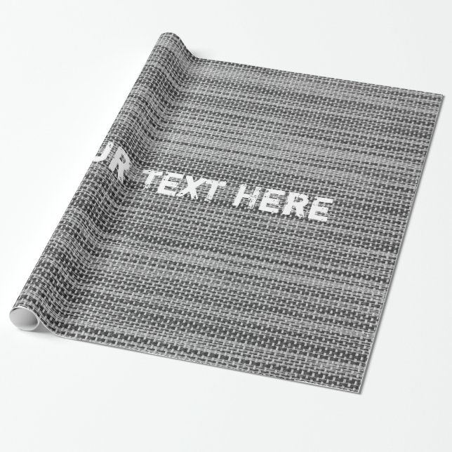 Cadeau Papier d'enrobage de tissu gris avec texte personn (Déroulé)