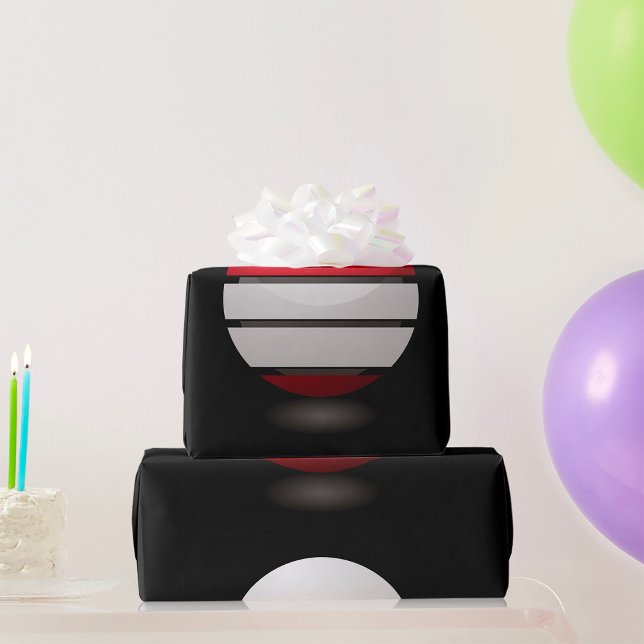 Cadeau Papier d'enrobage d'icônes rouge et blanc Droid (Créateur téléchargé)