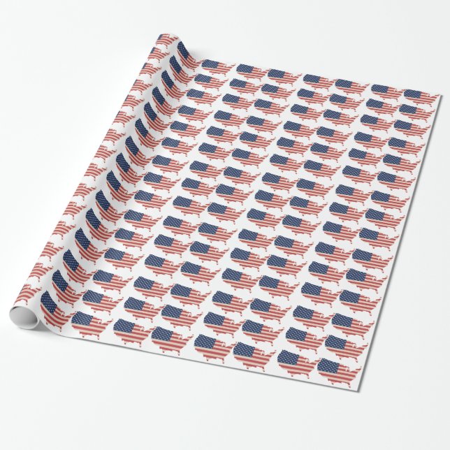 Cadeau Papier d'enrobage du drapeau américain (Déroulé)