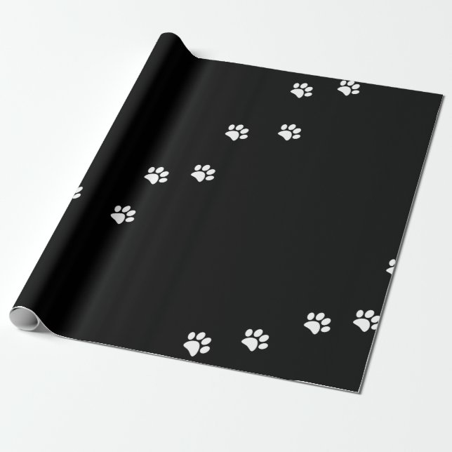 Cadeau Papier d'enrobage Empreintes de pattes (Déroulé)