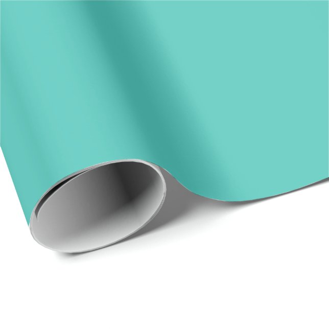 Cadeau Papier d'enrobage en matière Turquoise solide (Coin rond)