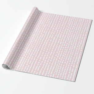 Cadeau Papier d'enrobage géométrique rose et blanc à poin