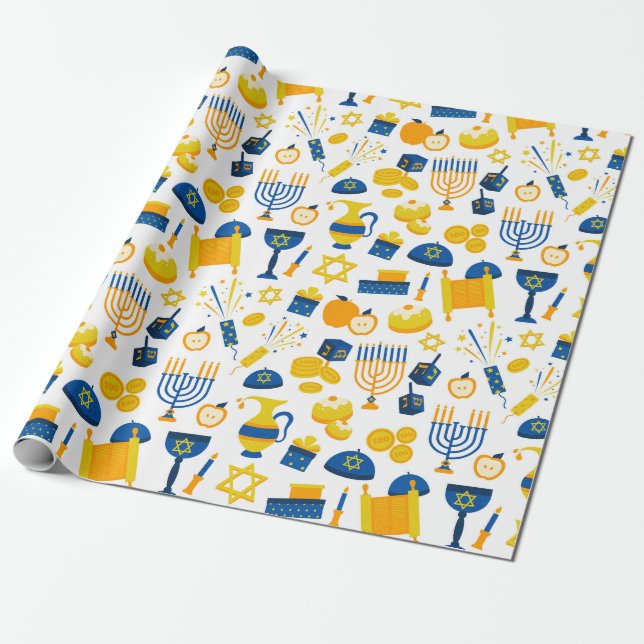 Cadeau Papier d'enrobage Hanoukka (Déroulé)