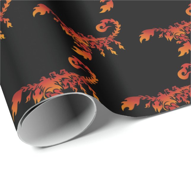 Cadeau Papier d'enrobage Motif Flames (Coin rond)