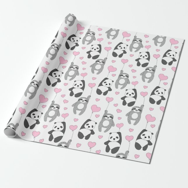 Cadeau Papier d'enrobage Motif Sloth (Déroulé)