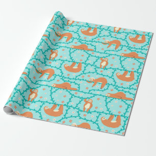 Cadeau Papier d'enrobage Motif Sloth