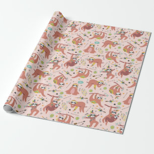 Cadeau Papier d'enrobage Motif Sloth