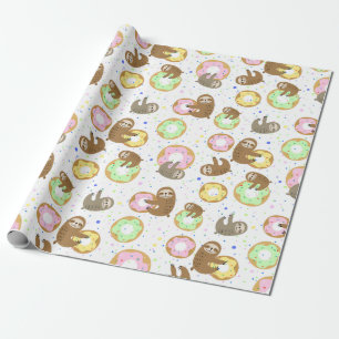 Cadeau Papier d'enrobage Motif Sloth