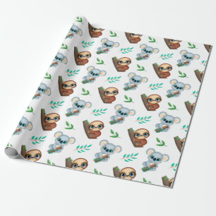 Cadeau Papier d'enrobage Motif Sloth
