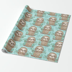 Cadeau Papier d'enrobage Motif Sloth
