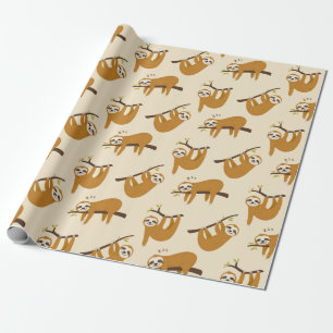 Cadeau Papier d'enrobage Motif Sloth