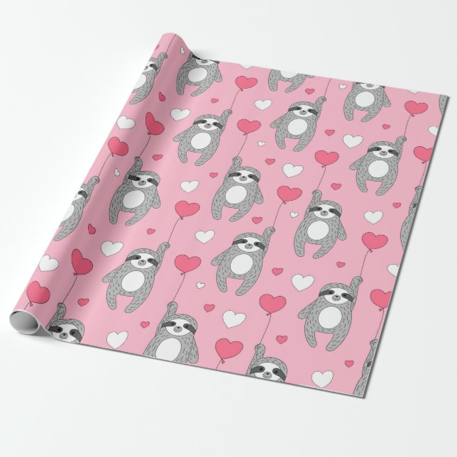 Cadeau Papier d'enrobage Motif Sloth (Déroulé)