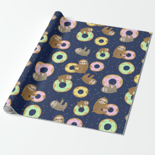 Cadeau Papier d'enrobage Motif Sloth