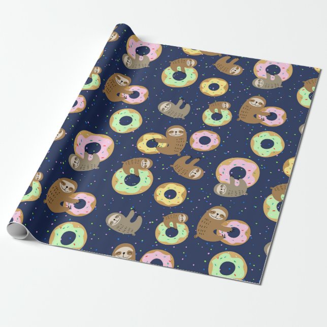 Cadeau Papier d'enrobage Motif Sloth (Déroulé)