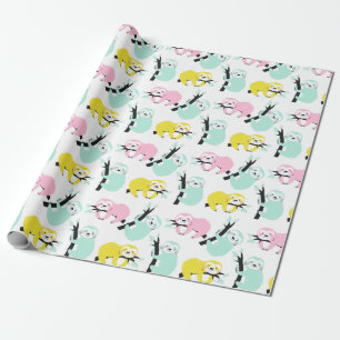 Cadeau Papier d'enrobage Motif Sloth