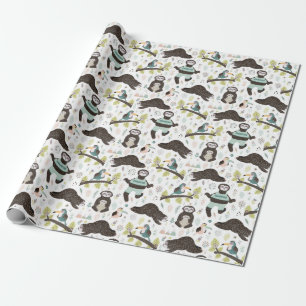 Cadeau Papier d'enrobage Motif Sloth