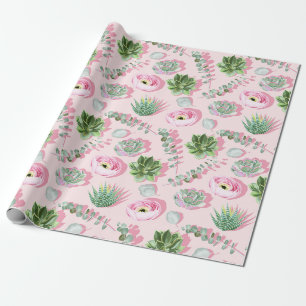 Cadeau Papier d'enrobage motif Succulent
