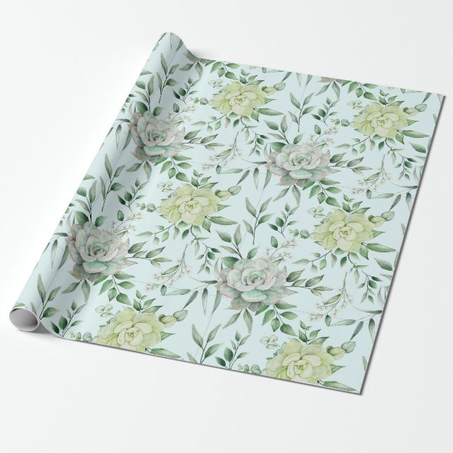 Cadeau Papier d'enrobage motif Succulent (Déroulé)