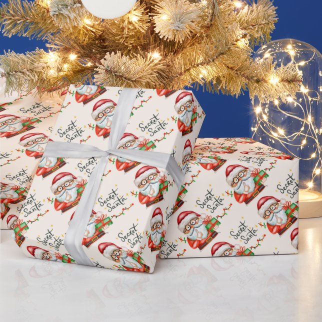 Cadeau Papier d'enrobage Père Noël Secret (Vacances)