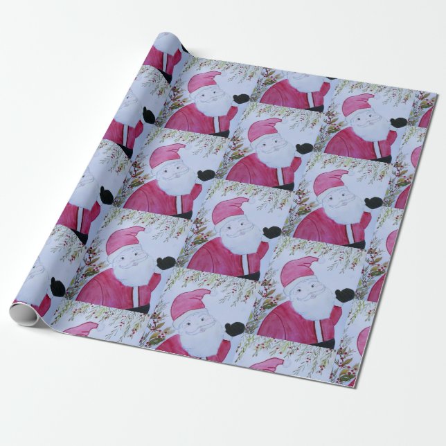 Cadeau Papier d'enrobage Père Noël vintage (Déroulé)