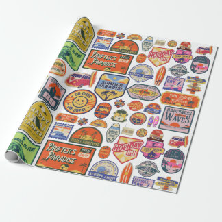 Cadeau Papier d'enrobage Vintage voyage de voyage rétro
