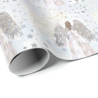 Cadeau Papier d'enveloppe Angel et Etoiles