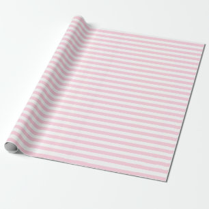 Cadeau Papier d'enveloppement à bandes blanches et roses