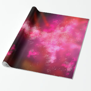 Cadeau Papier d'enveloppement à flamme rose ciel de nuit