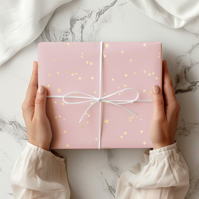 Cadeau Papier d'enveloppement à huile rose Blush Gold Sta (Créateur téléchargé)