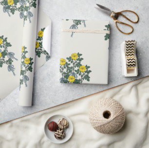 Cadeau Papier d'enveloppement à la flore