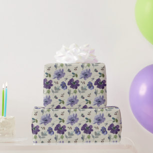 Cadeau Papier d'enveloppement à l'aquarelle violet
