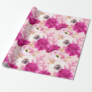 Cadeau Papier d'enveloppement à motif floral