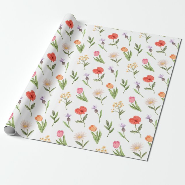 Cadeau Papier d'enveloppement à motif floral (Déroulé)