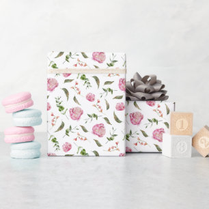 Cadeau Papier d'enveloppement à motifs floraux roses