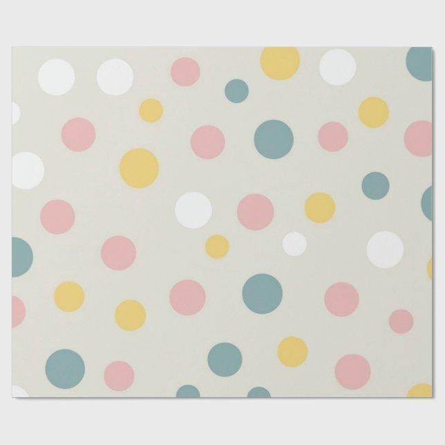 Cadeau Papier d'enveloppement à points Polka (Plat)